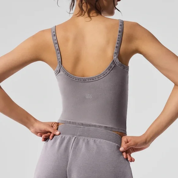 ALO Yoga Gray Tank Top Minimalist Design - Picture 3 of 5